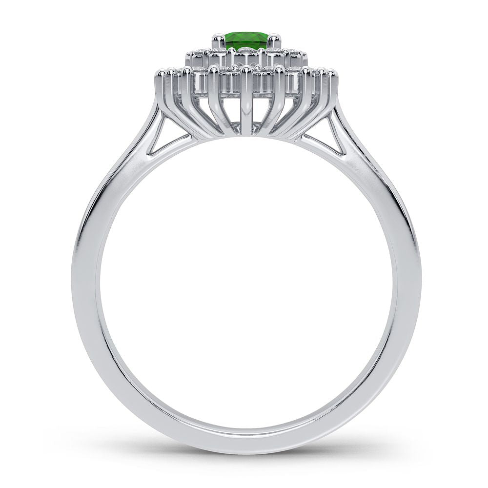 14K 0.25CT Diamond Emerald Ring