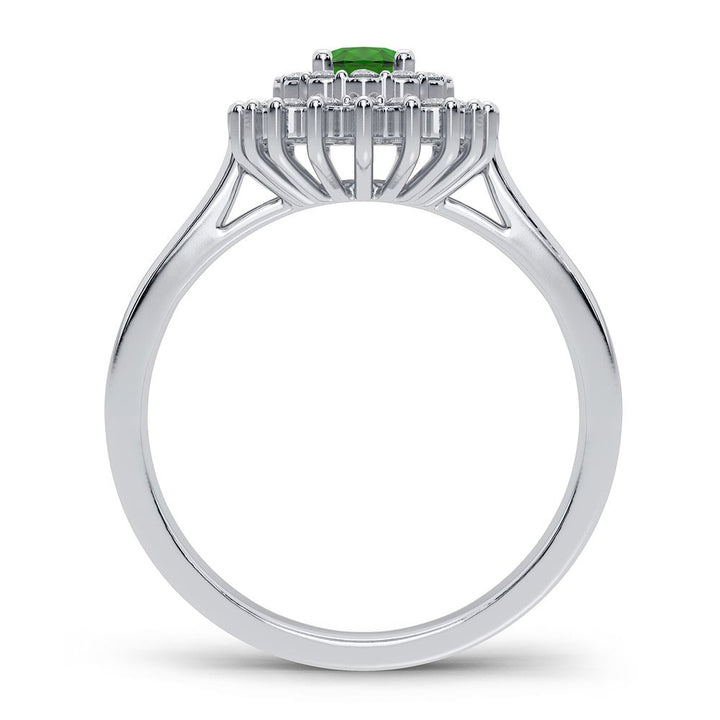 14K 0.25CT Diamond Emerald Ring