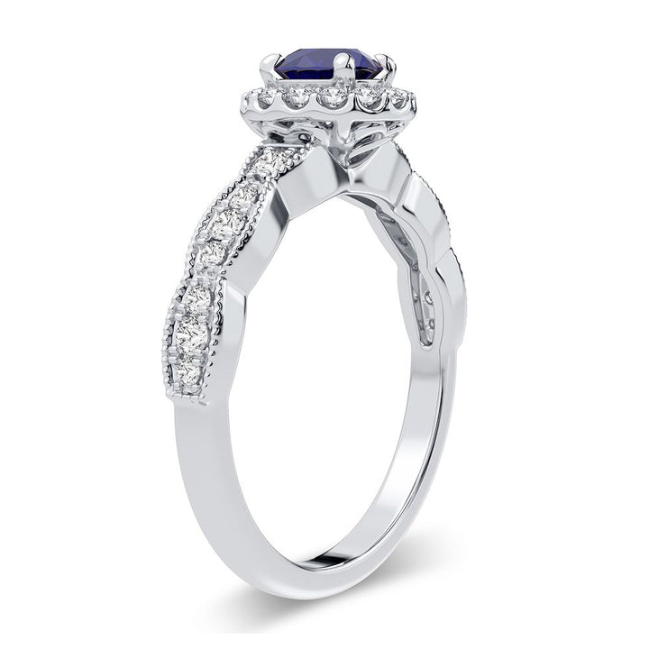 14K 0.28CT Diamond Sapphire Ring