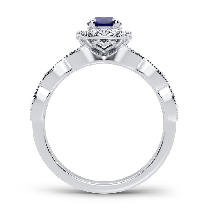 14K 0.28CT Diamond Sapphire Ring