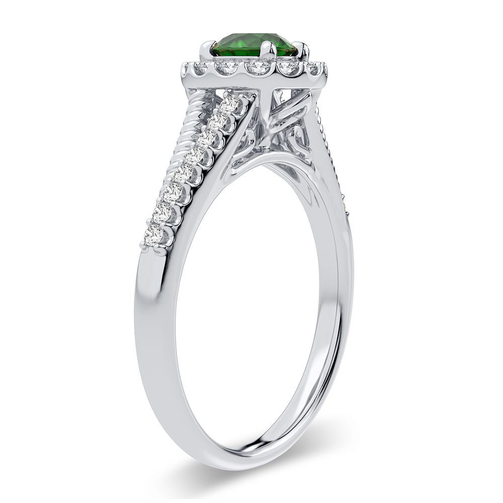 14K 0.25CT Diamond Emerald Ring