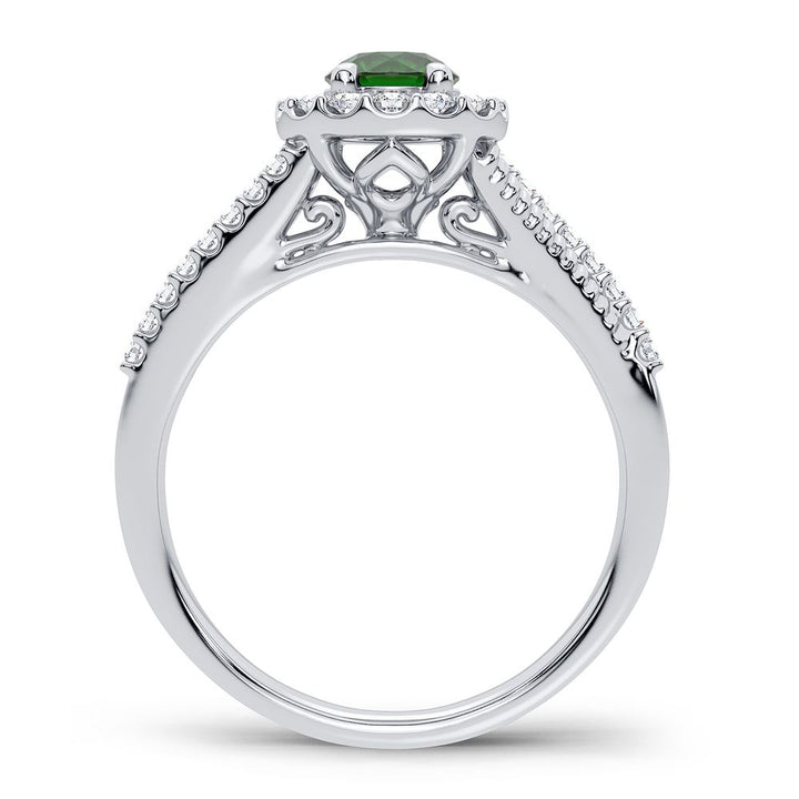 14K 0.25CT Diamond Emerald Ring