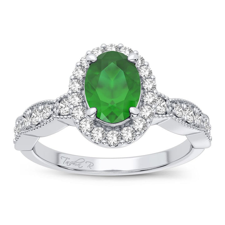 14K 0.25CT Diamond Emerald Ring