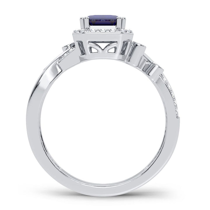 14K 0.20CT Diamond Sapphire Ring