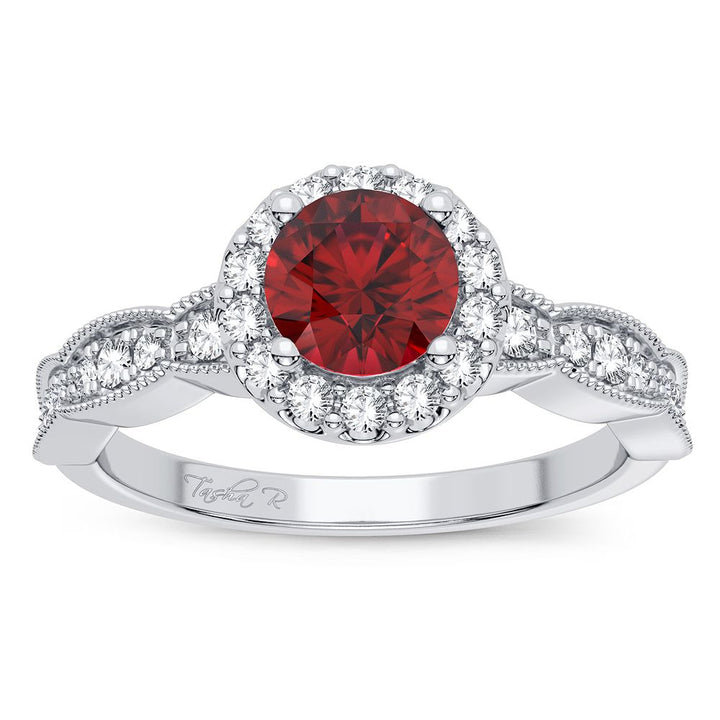 14K 0.28CT Diamond Ruby Ring