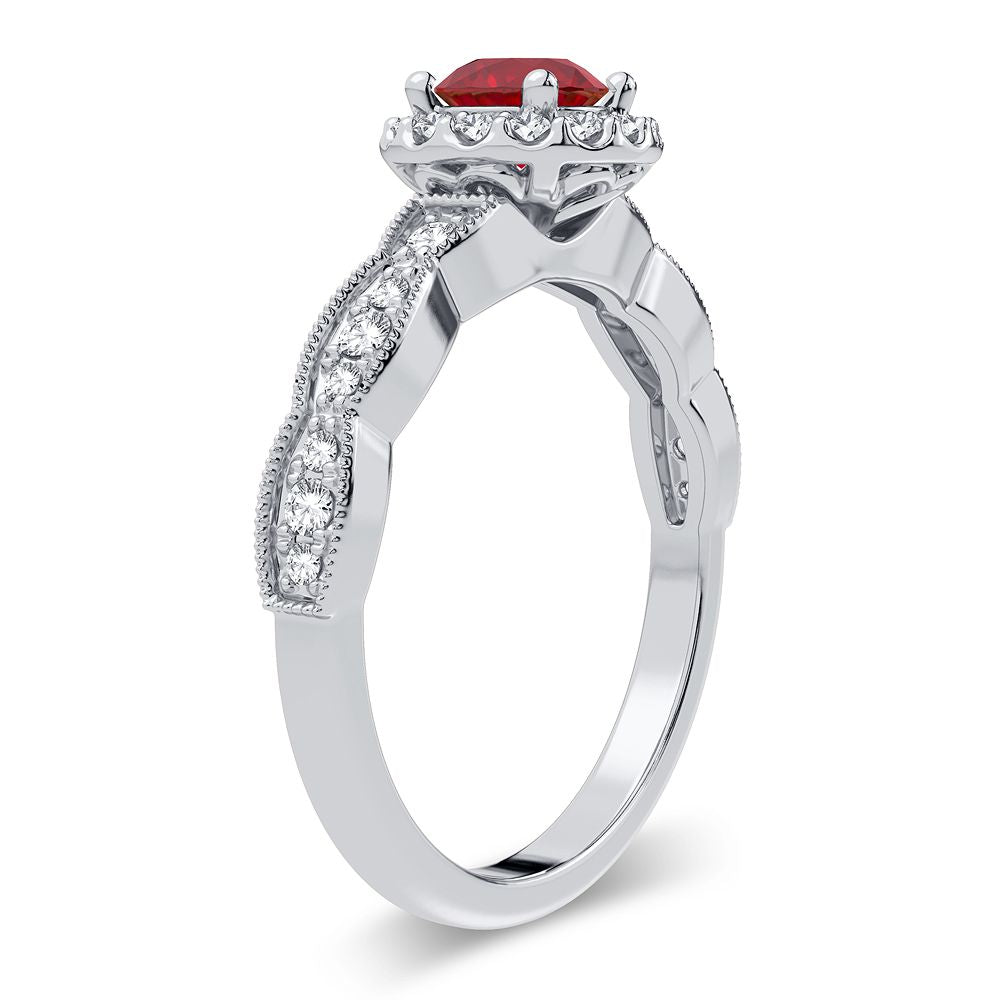 14K 0.28CT Diamond Ruby Ring