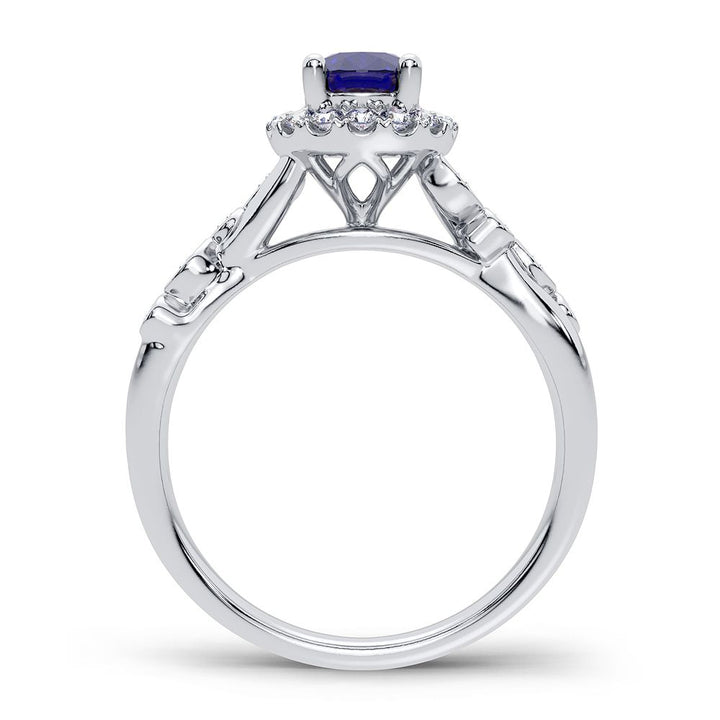 14K 0.20CT Diamond Sapphire Ring