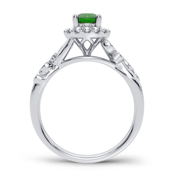 14K 0.20CT Diamond Emerald Ring