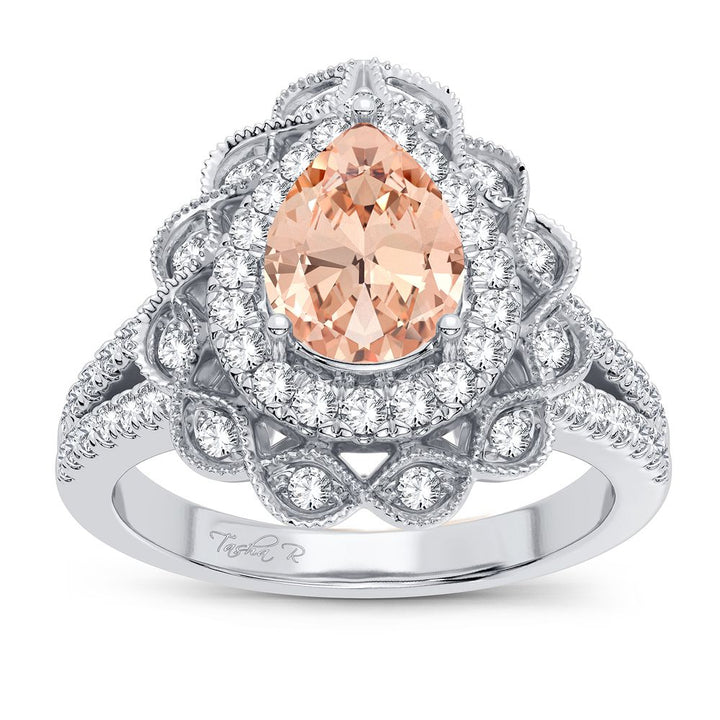 14K 0.40CT Diamond Morganite Ring