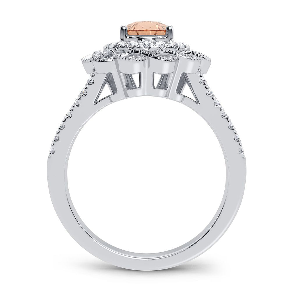 14K 0.40CT Diamond Morganite Ring