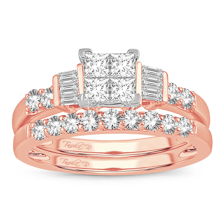 14K  1.00CT Princess Cut Diamond Bridal Ring