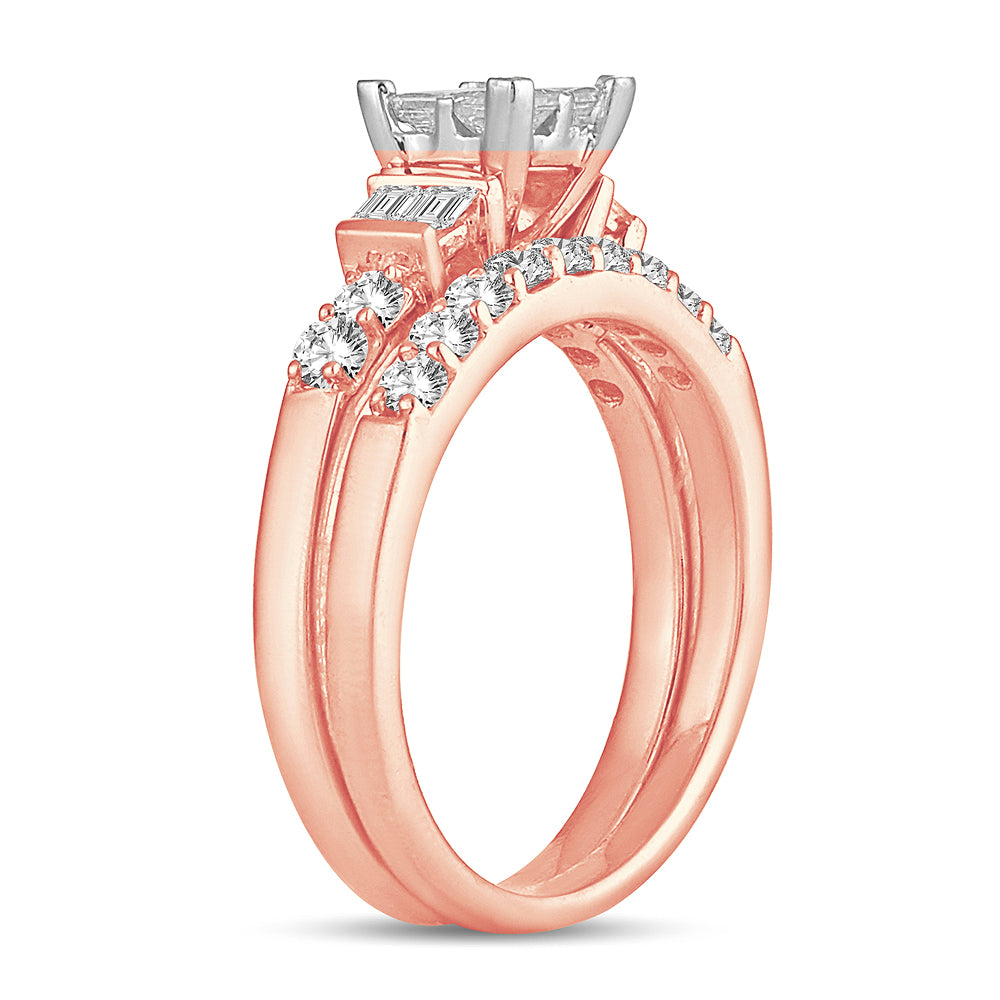 14K  1.00CT Princess Cut Diamond Bridal Ring