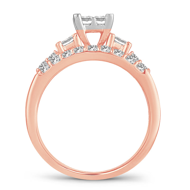 14K  1.00CT Princess Cut Diamond Bridal Ring