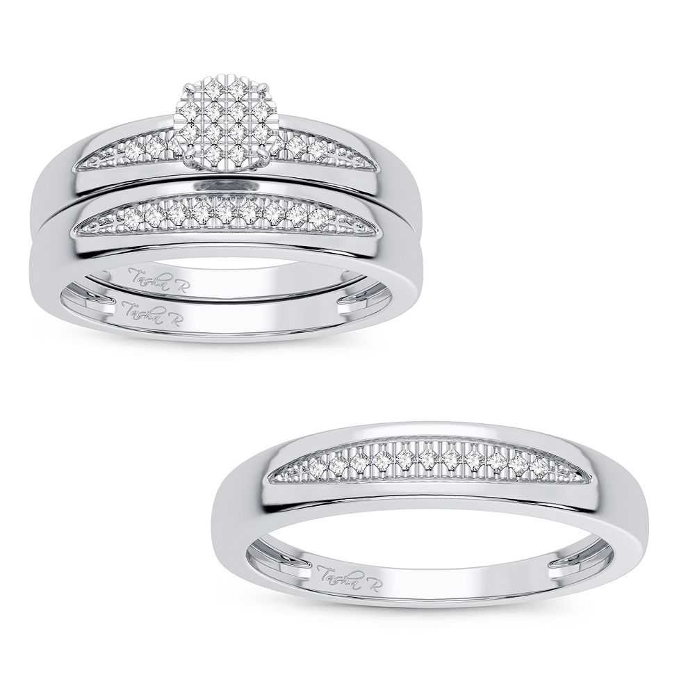 10K 0.15CT DIAMOND TRIO SET