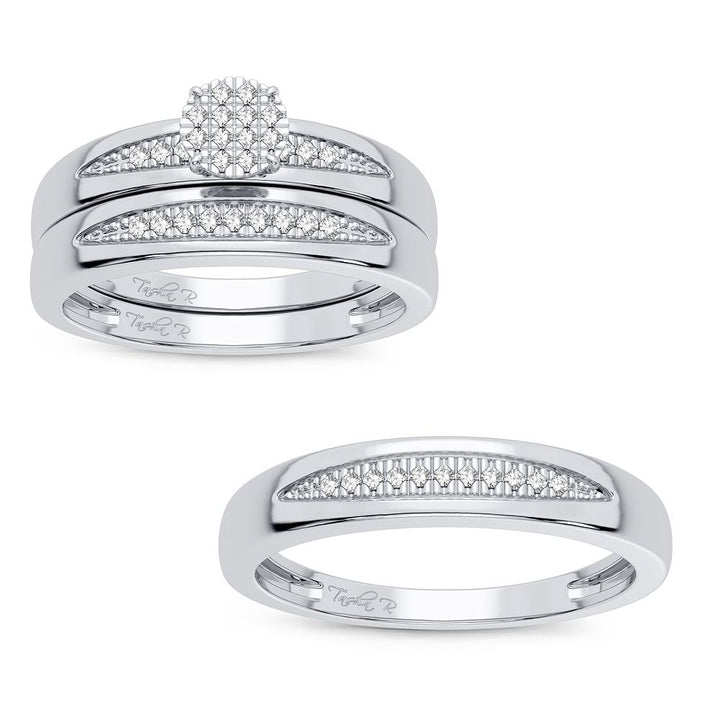 10K 0.15CT DIAMOND TRIO SET