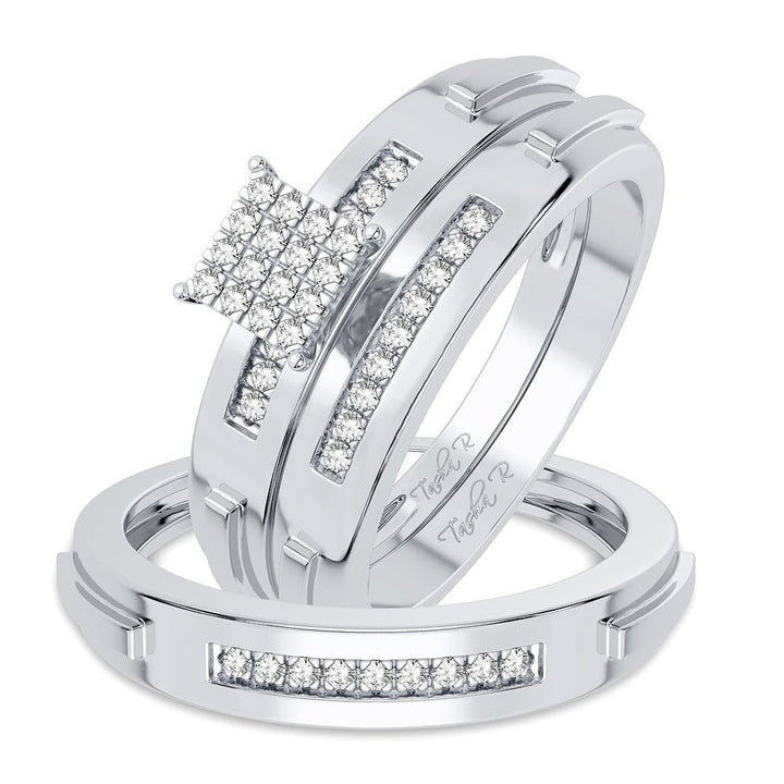 10K 0.20CT DIAMOND TRIO SET