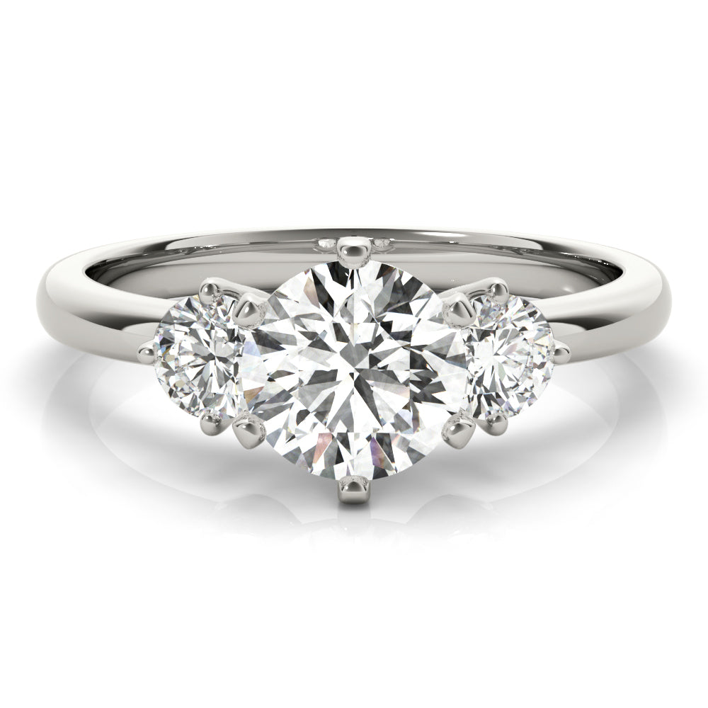 ENGAGEMENT RINGS 3 STONE ROUND